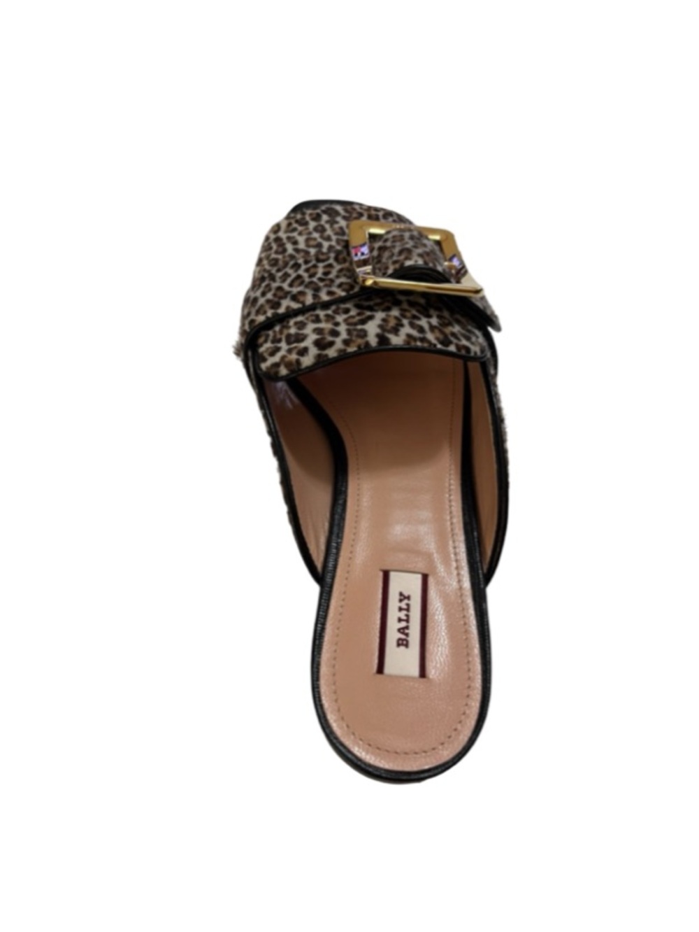 Bally Leopard Print Buckle Mule Sandals in Brown and Gold Size 391/2 - Picture 6 of 14